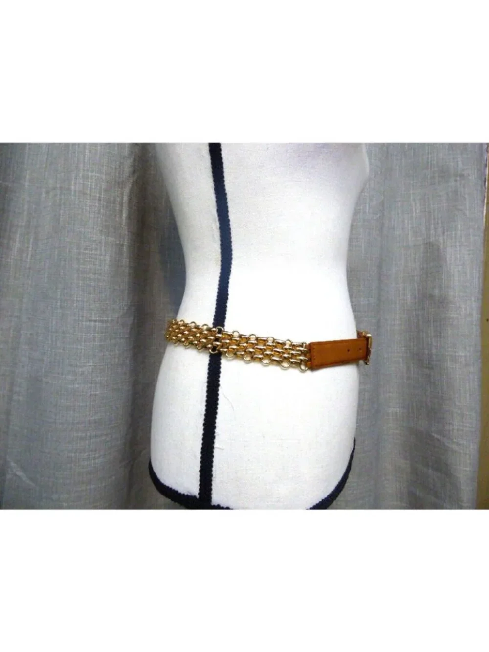 Giani Bernini Metal Link Belt Cognac, Sz. XL